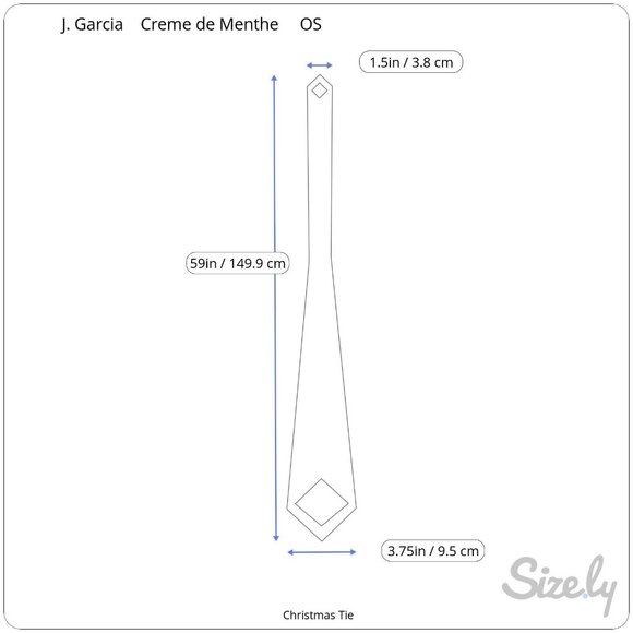 J. Garcia Creme de Menthe Hangover Christmas Ornaments Vintage 100% Silk Tie - Picture 7 of 7